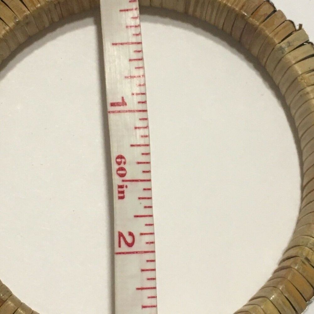 Bohemian Artisan Bamboo Bangle bracelet woven wood - Picture 5 of 7
